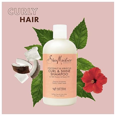 SheaMoisture Curl and Shine Coconut and Hibiscus Shampoo 13oz