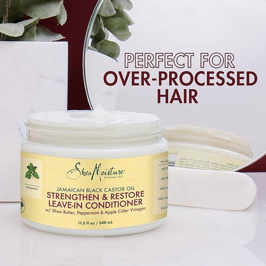 SheaMoisture 100% Pure Jamaican Black Castor Oil Strengthen and Restore Leave In Conditioner  11.5oz