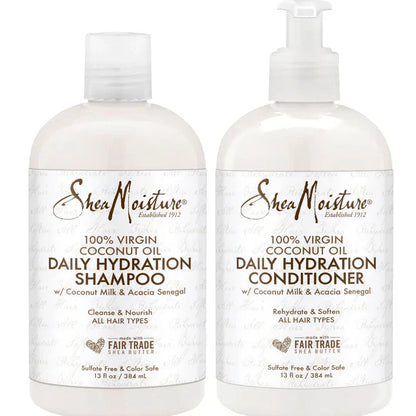 Shea Moisture 100% Virgin Coconut Oil Daily Hydration Shampoo & Conditioner 13oz