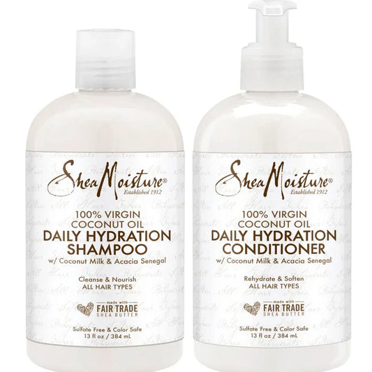 Shea Moisture 100% Virgin Coconut Oil Daily Hydration Shampoo & Conditioner 13oz
