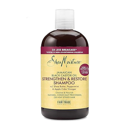 SheaMoisture Strengthen and Restore Shampoo 100% Pure Jamaican Black Castor Oil 13oz
