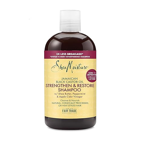 SheaMoisture Strengthen and Restore Shampoo 100% Pure Jamaican Black Castor Oil 13oz